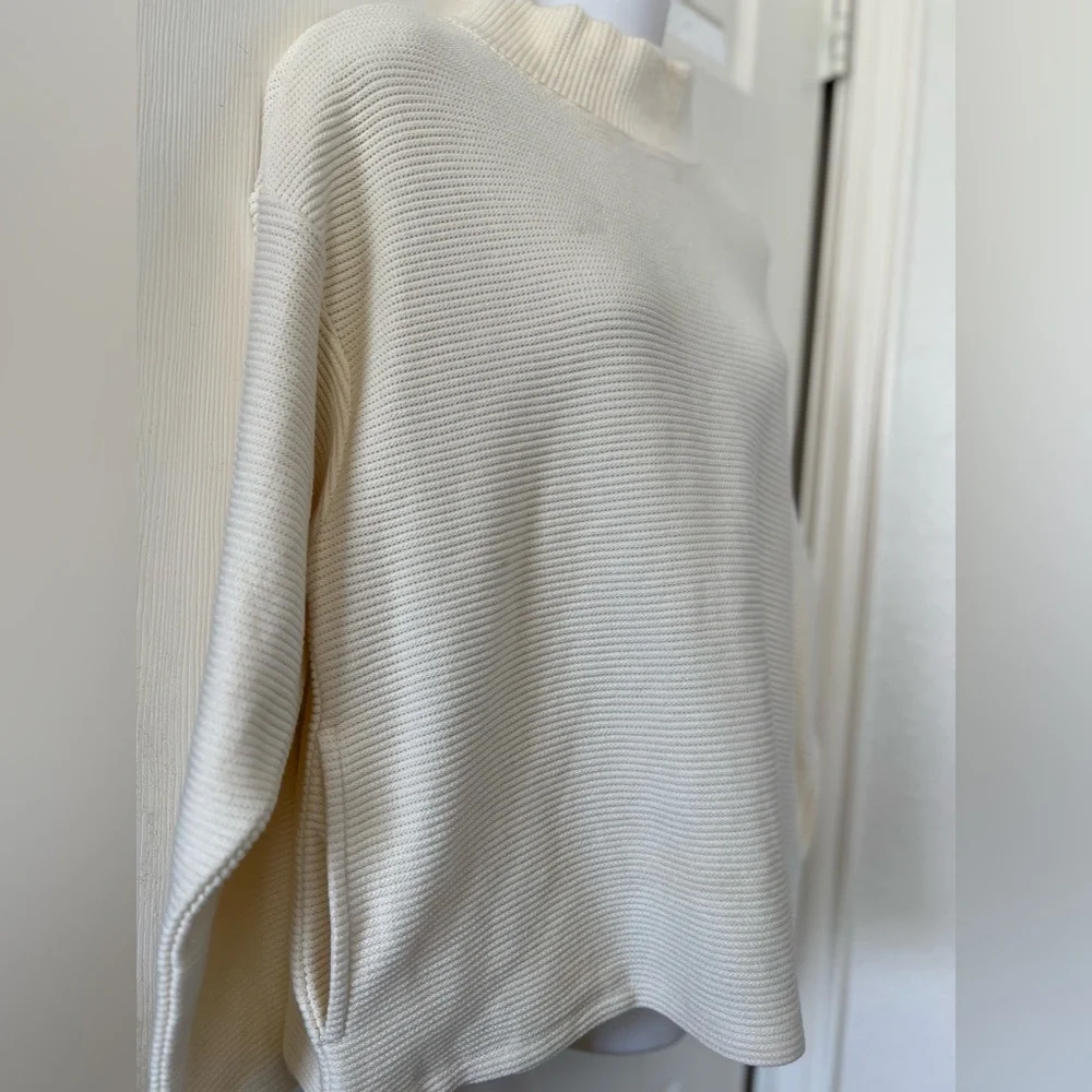 Madewell Cream Ribbed Knit Blouse - Picture 3 of 11